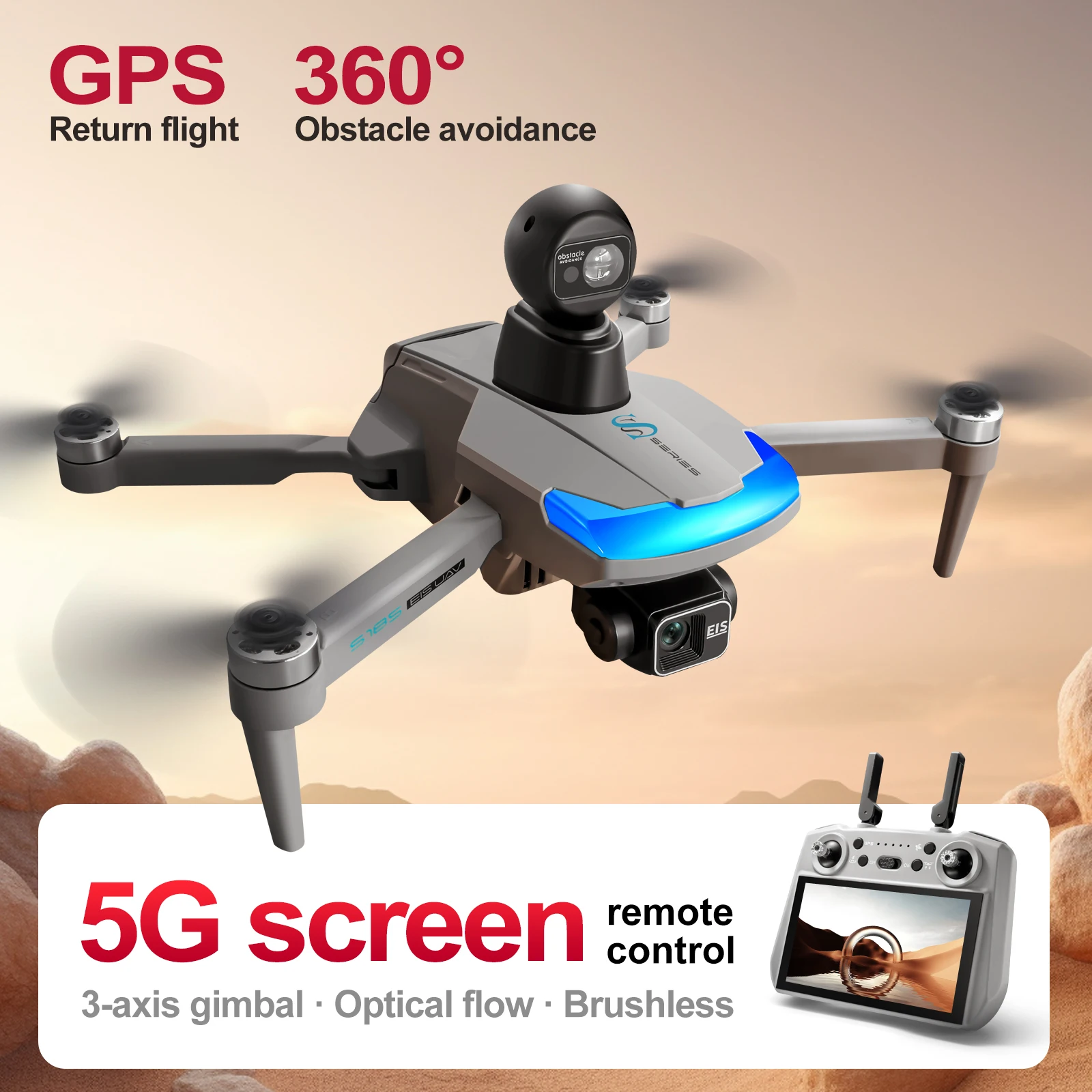 Drone Gps Mount - Dron profesional S185 2,7 K HD